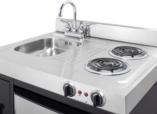 Summit® 30" Black and Stainless Steel All-In-One Kitchenette-6