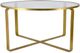 Zeugma Imports Glass Top Round Coffee Table with Gold Base-0