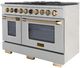 Kucht Professional KX Series 48" Stainless Steel Pro Style Dual Fuel Liquid Propane Gas Range with Gold Accents and Kucht Horus Thermostat-4