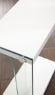Steve Silver Co. Elaina Glossy White Chair Side End Table with Clear Frame-3