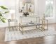 Horizon Home® Everest White Travertine Top Sofa Table with Gold Base-3