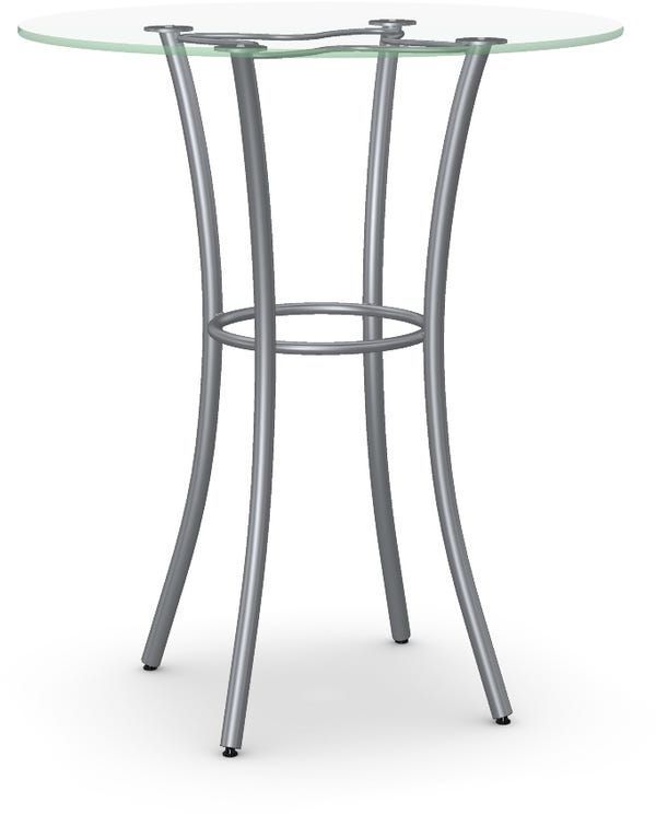 Amisco Lotus Clear Glass Round Bar Table-0