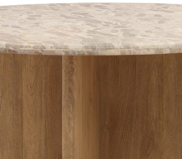 Dovetail Furniture Layna Beige Dining Table with Natural Base-2