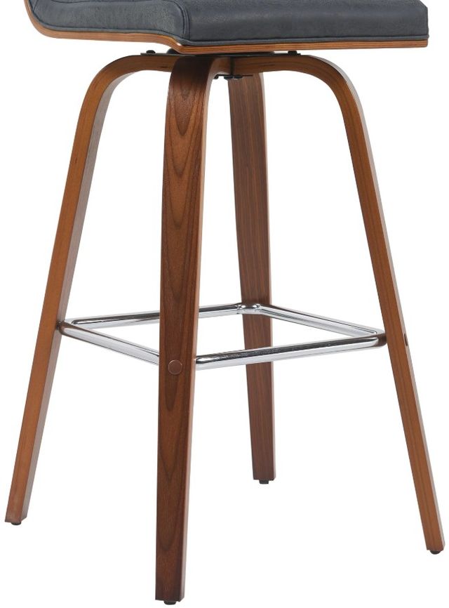 Armen Living Vienna 3-Piece Vintage Black/Walnut Swivel Barstool Set-4