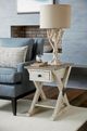Hammary® Reclamation Place Sundried Natural Trestle Chairside Table with Willowed Base-1