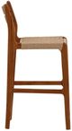 Dovetail Furniture Connelly Natural Synthetic Rattan/Teak Wood Outdoor Barstool-2