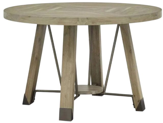 Magnussen Home® Ainsley Cerused Khaki Round Dining Table-0