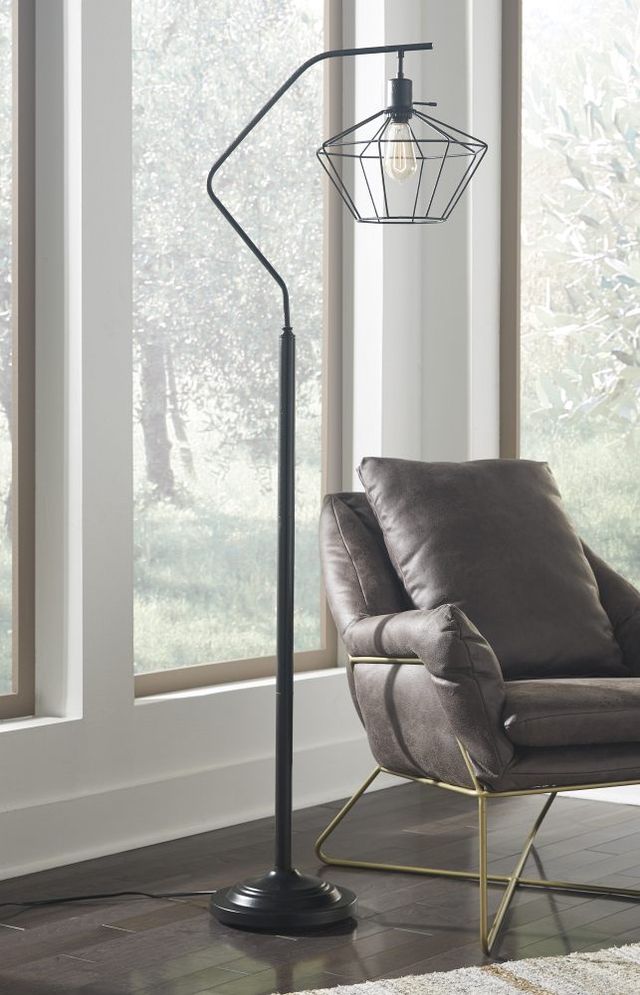 Signature Design by Ashley® Makeika Black Metal Floor Lamp-4