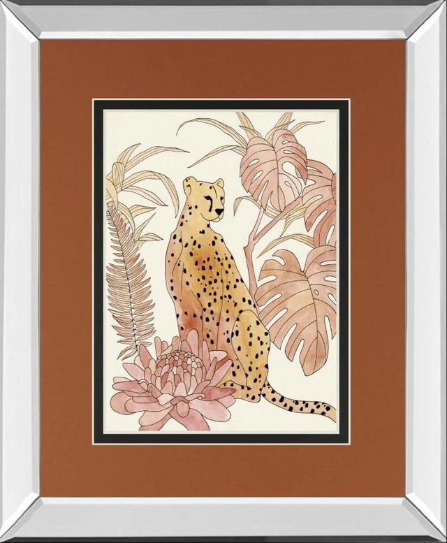 Classy Art Blush Cheetah III by Annie Warren Mirror Framed Wall Art-0