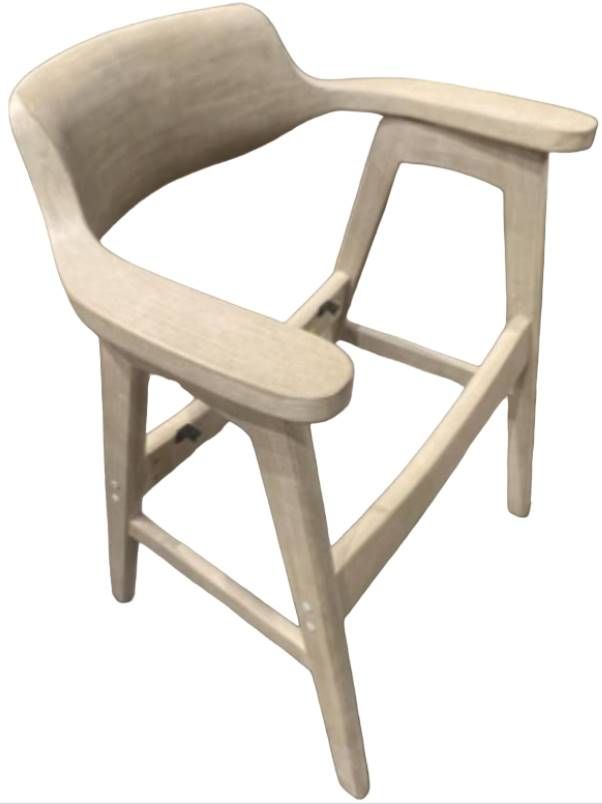 Nest Home Collections Wagner Black Faux Leather/White Washed Arm Chair-1