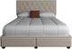 Bernards Skyla Beige King Upholstered Panel Storage Bed-2