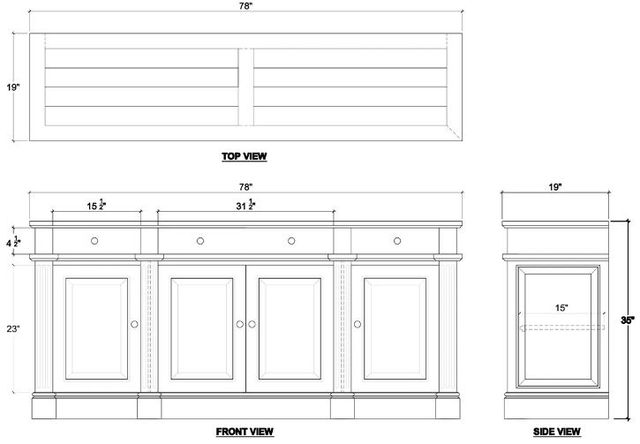 Bramble Customizable Roosevelt 4-Door Sideboard-1