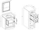 Linon Barkley 3-Piece White 31" Sink Vanity Mirror Floor Cabinet Set-3