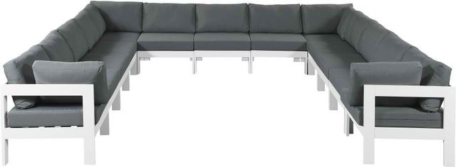 Meridian Furniture Nizuc 13-Piece Grey Outdoor Patio Modular Sectional Set-0