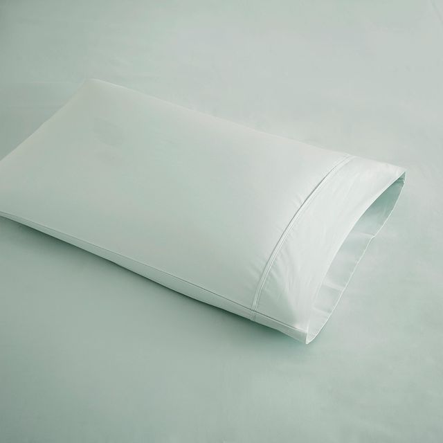 Olliix by Beautyrest Seafoam California King 400 Thread Count Wrinkle Resistant Cotton Sateen Sheet Set-1