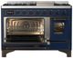 Ilve® Majestic III 48" Midnight Blue Freestanding Dual Fuel Natural Gas Range with Triple Glass Door and Burnished Trim-2