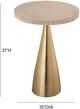 TOV Furniture Celeste Gold Ribbed Side Table with Natural Stone Top-2