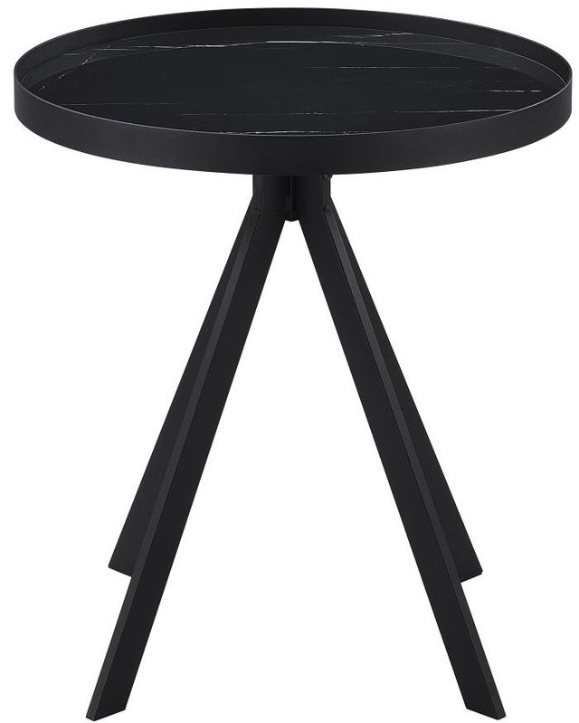 Coaster® Briggs Marble Printed Glass Top End Table with Black Base-1