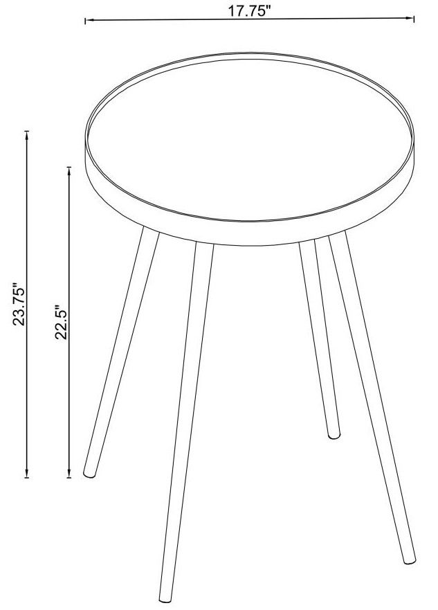 Coaster® Kaelyn 3-Piece Mirrored Top Occasional Table with Gold Base Set-4