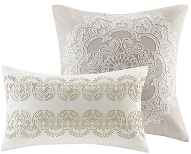 Olliix by Harbor House Taupe King Suzanna Cotton Comforter Mini Set-1