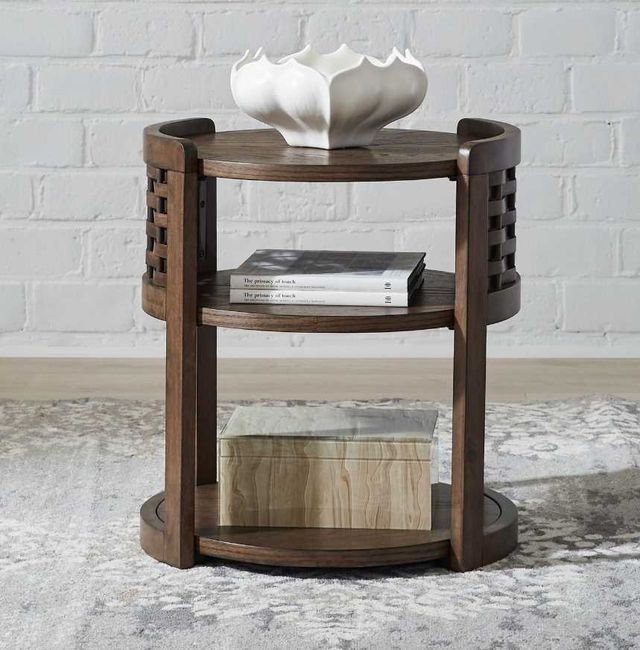 Liberty Furniture Warren Park Coffee Brown Chairside Table-1