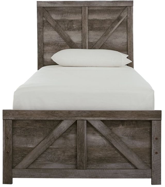 Signature Design by Ashley® Wynnlow Gray Youth Twin Crossbuck Panel Bed-1