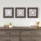 Olliix by Madison Park White Mandala Trinity 3 Piece White and Brown 3D Embellished Linen Canvas-0