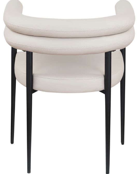Meridian Furniture Lavina Taupe/Black Leather Upholstered Dining Chair-4