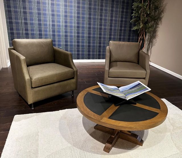 Bernards Tarrington Pistachio Leather Accent Chair-1