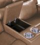 Corinthian Furniture Mocha Power Headrest Console Loveseat-3