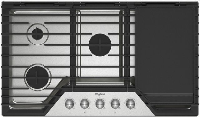 Table de cuisson au gaz de 36 po Whirlpool® - Acier inoxydable