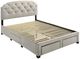Coaster® Marianna Cream Queen Upholstered Panel Bed-2