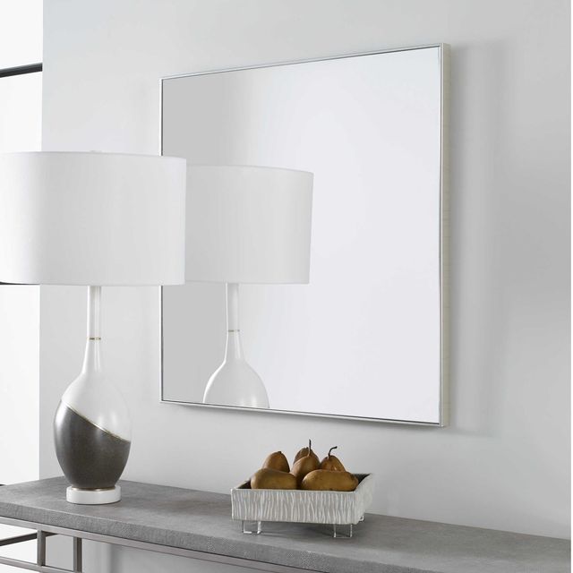 Uttermost® Alexo Brushed Silver Square Mirror-1