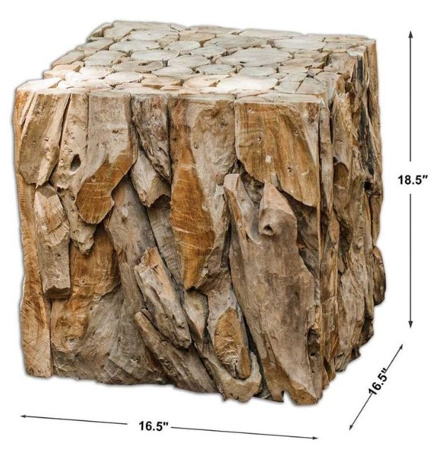 Uttermost® Teak Root Natural Bunching Cube-2
