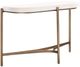 Modus Furniture Lyon White Semi-Circular Console Table with Brushed Bronze Base-0