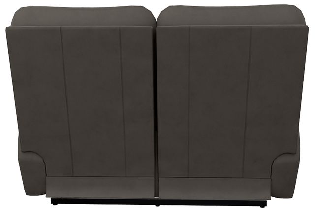 La-Z-Boy® Trouper Gray Leather Manual Reclining Loveseat-4