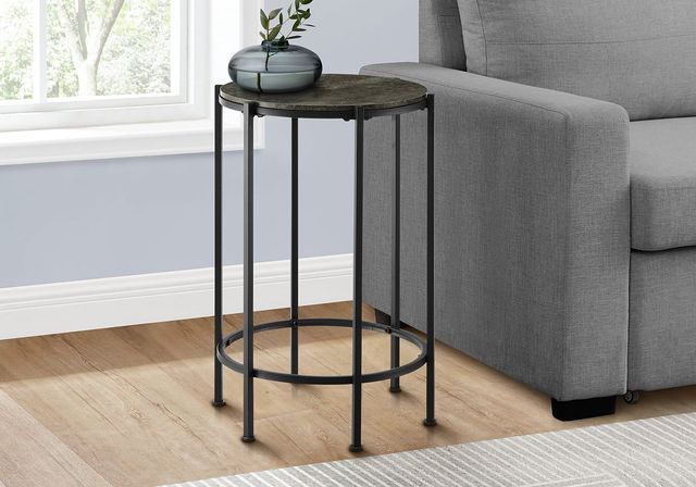 Monarch Specialties Inc. Dark Bronze End Table with Black Metal Base-1