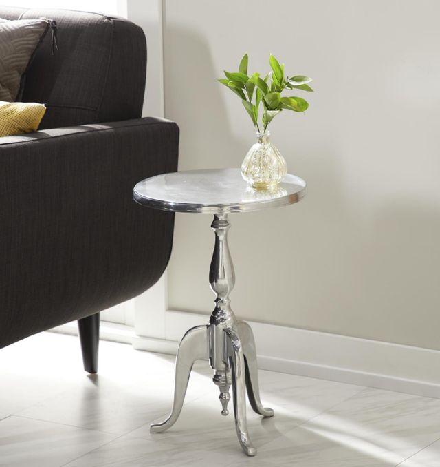 Deco Marche Silver Small Turned Accent Table-3