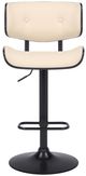 Armen Living Brooklyn Black/Cream Adjustable Swivel Bar Stool-1