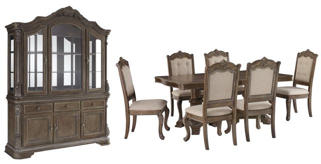 Signature Design by Ashley® Charmond 8-Piece Brown Dining Set -0