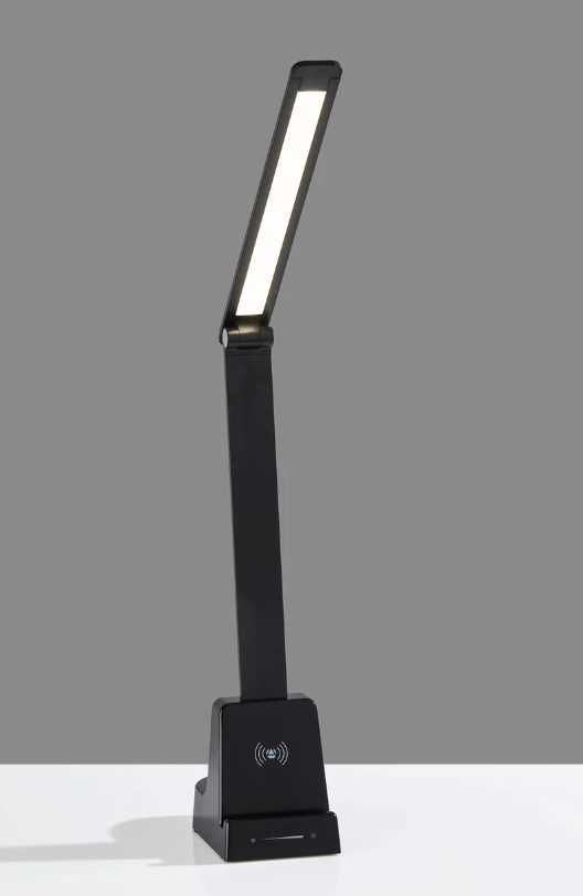 Adesso® Cody Matte Black LED Wireless Charging Desk Lamp-2