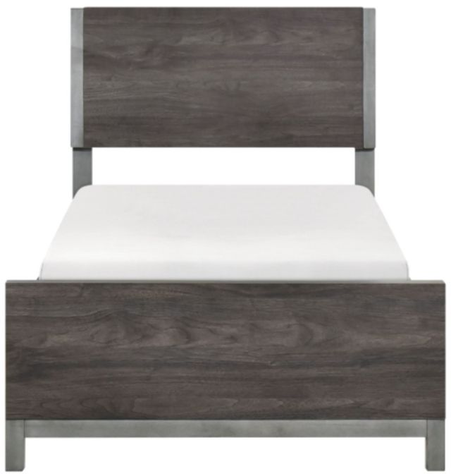 Homelegance® Zephyr Antique Silver/Brownish Gray Twin Panel Bed-3