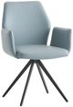 ACME Furniture Segismunda Black/Light Blue Leather Swivel Arm Chair-0