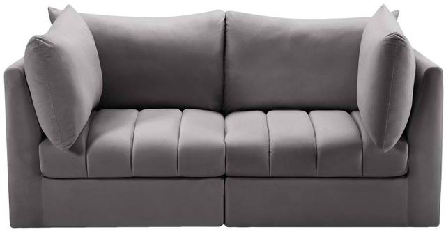 Meridian Furniture Jacob Grey 66" Modular Velvet Sofa-1