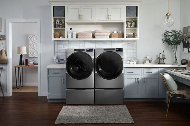 Whirlpool® 7.4 Cu. Ft. Chrome Shadow Front Load Gas Dryer -5