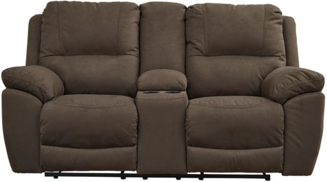 Signature Design by Ashley® Next-Gen Gaucho Espresso Reclining Loveseat with Console-2