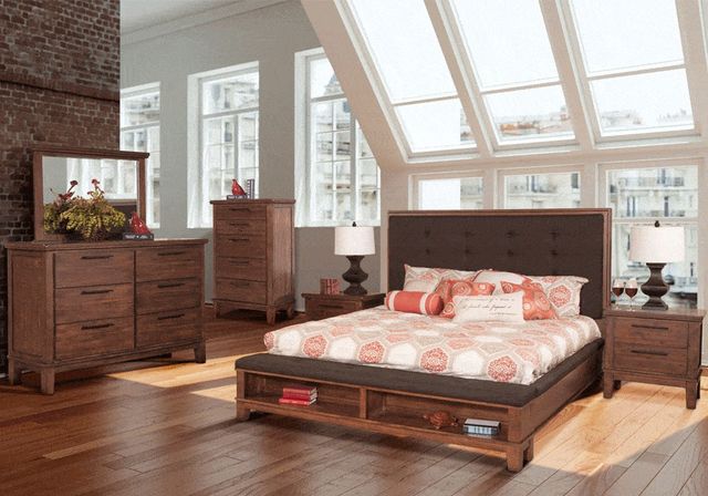 New Classic® Home Furnishings Cagney 4-Piece Chestnut Queen Bedroom Set with Chest-0