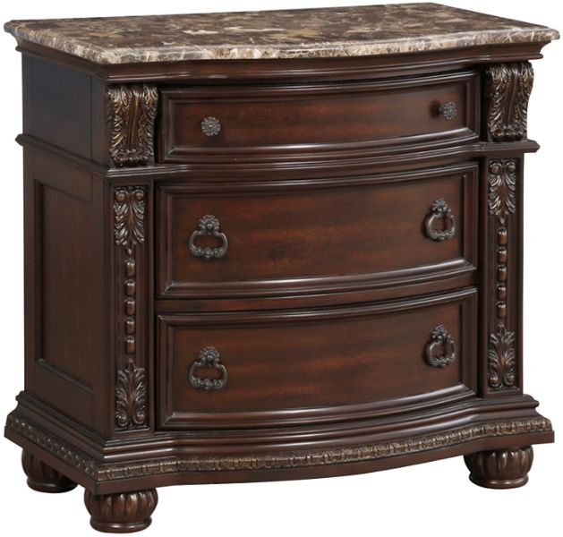 Mazin Furniture Cavalier Dark Cherry Nightstand-0
