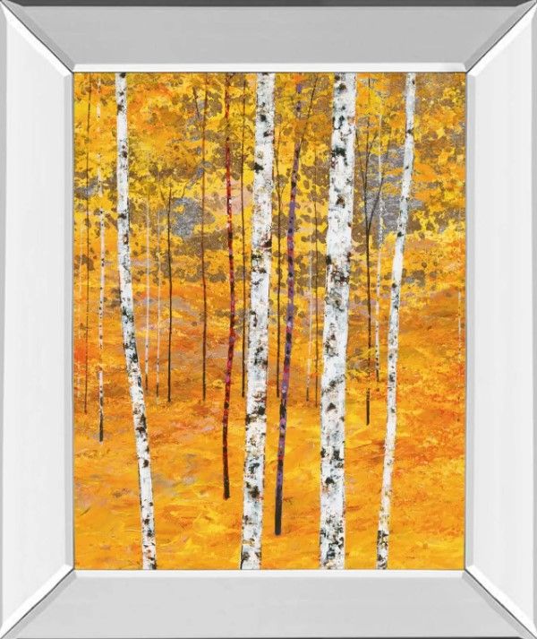 Classy Art Iridescent Trees IV by Alex Jawdokimov Mirror Framed Wall Art-1
