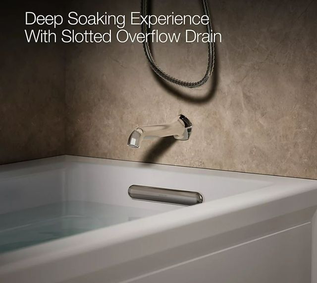 KOHLER® Archer® Ice Gray 66" x 32" Alcove Whirlpool Bath with Bask® Heated Surface - Right Drain-2